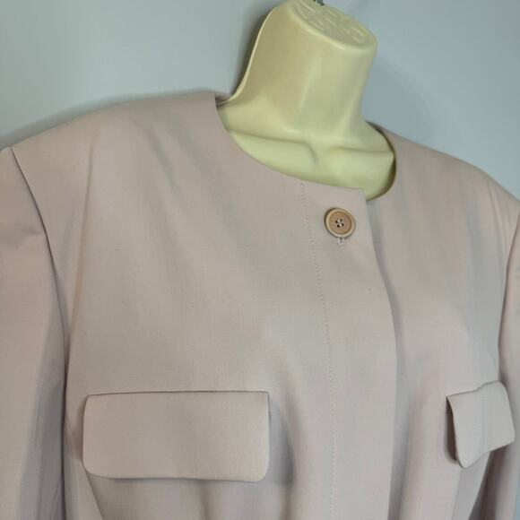 ESCADA Wool Jacket Lavender Buckle Belted Safari Classic Mature Women's 44 L - Picture 6 of 16